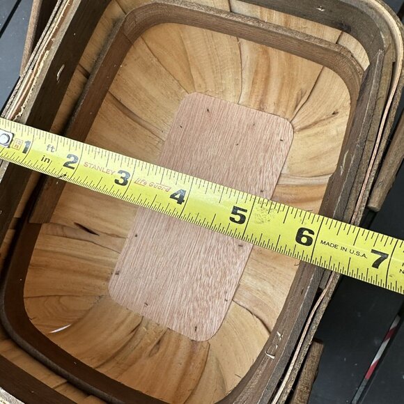 Wooden Woven Baskets Double Handles Rustic Farmhouse Decor Medium and Small - Picture 5 of 16